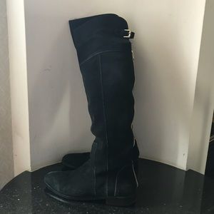 CHARLES DAVID REED SUEDE OVER THE KNEE FLAT BOOTS